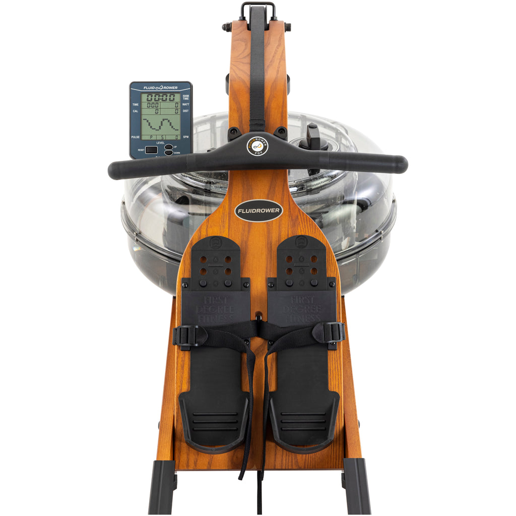 Fluid Rower Viking 3V Rameur + Support pour Smartphone - Chêne Foncé