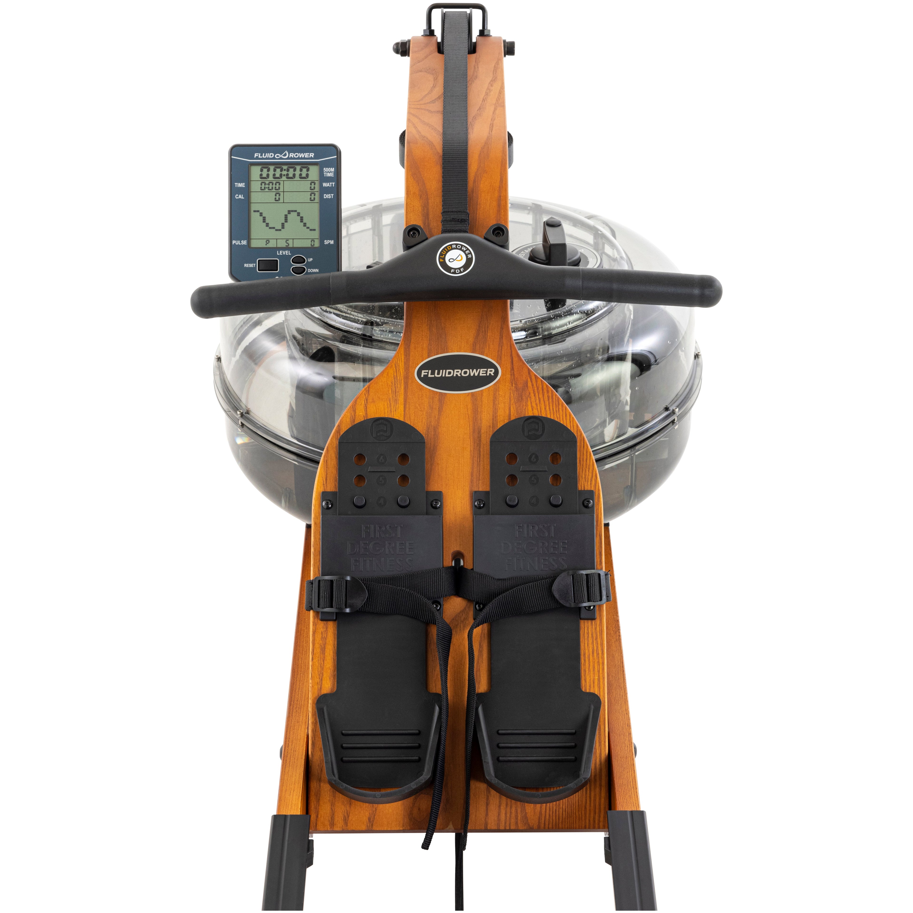 Fluid Rower Viking 3V Rameur + Support pour Smartphone - Chêne Foncé