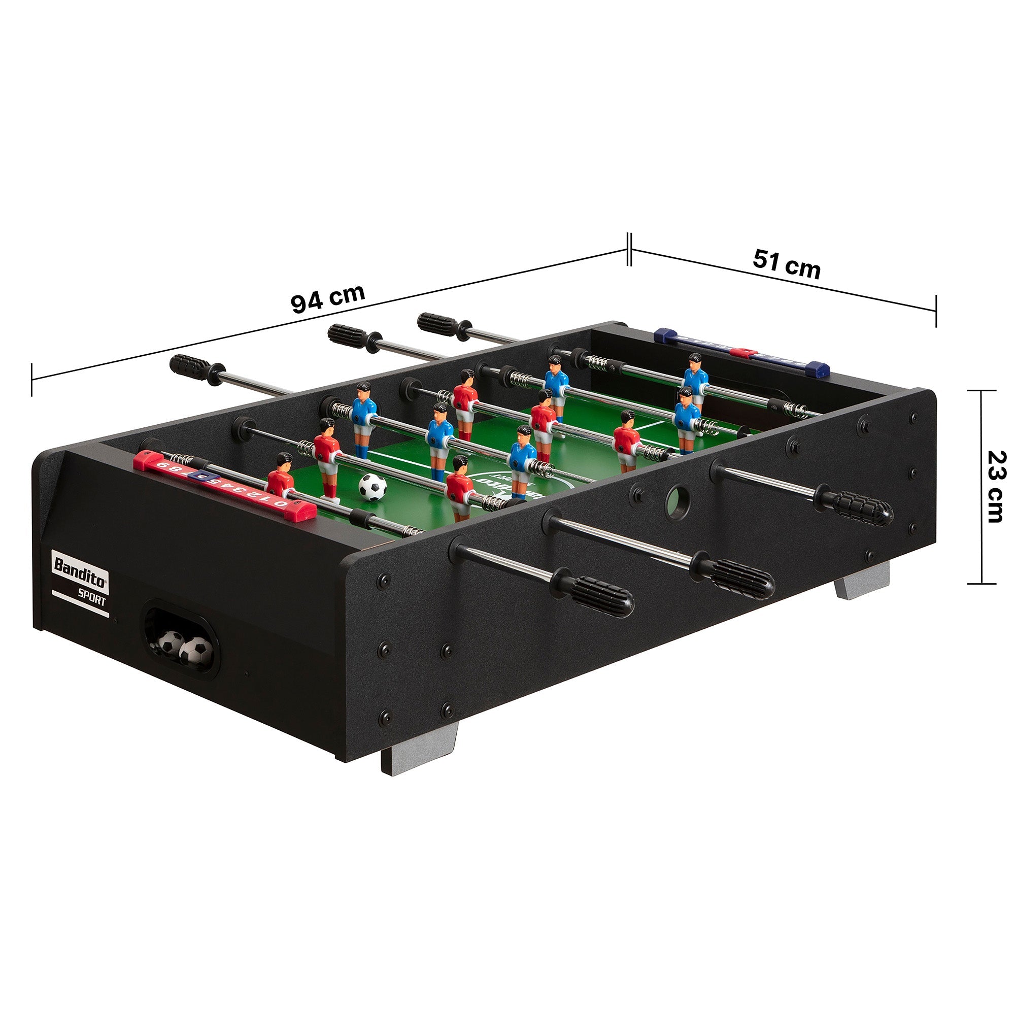 Bandito Mini Baby-Foot avec Barres Télescopiques - Noir