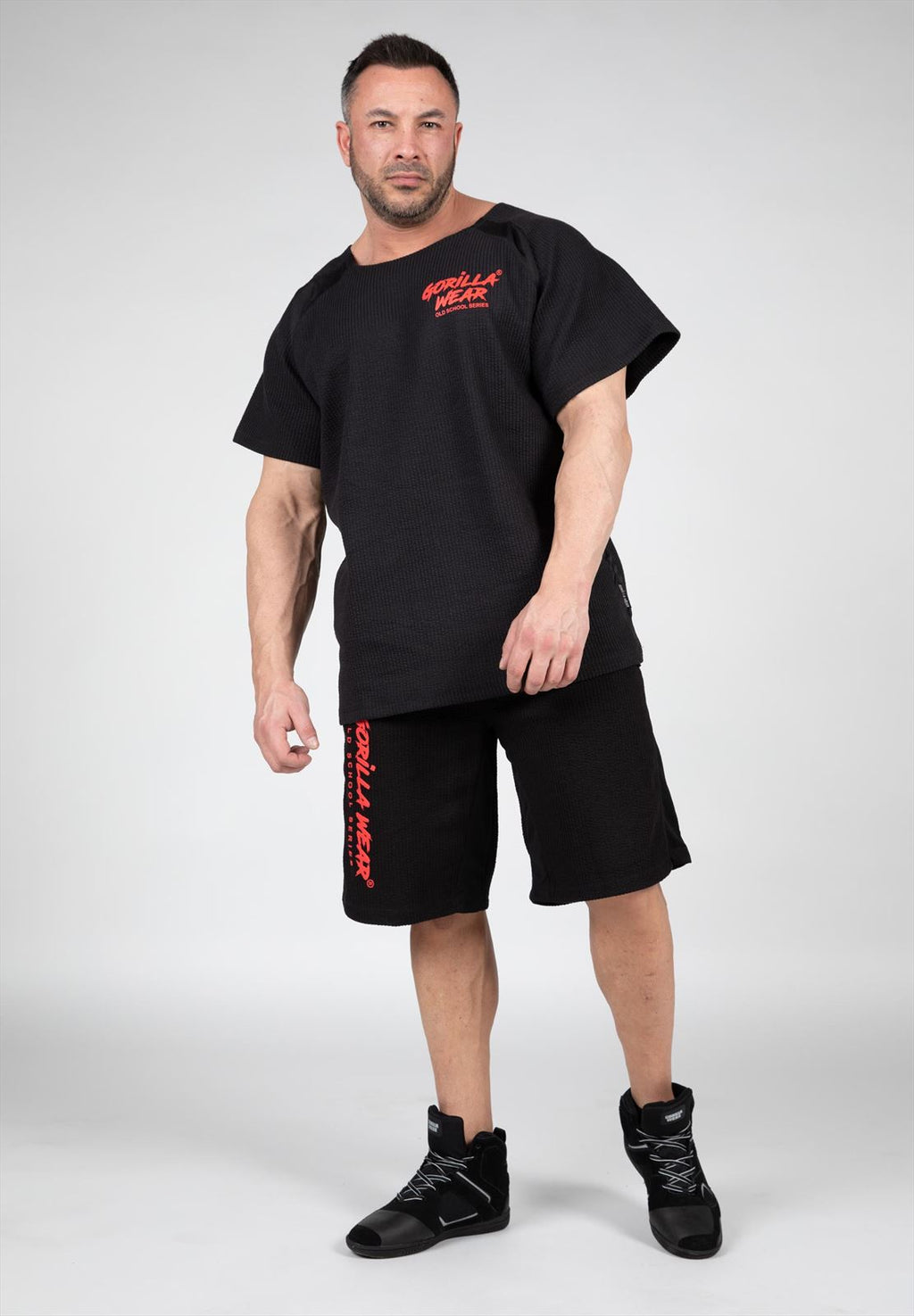 Gorilla Wear Augustine Old School Shorts - Noir/Rouge