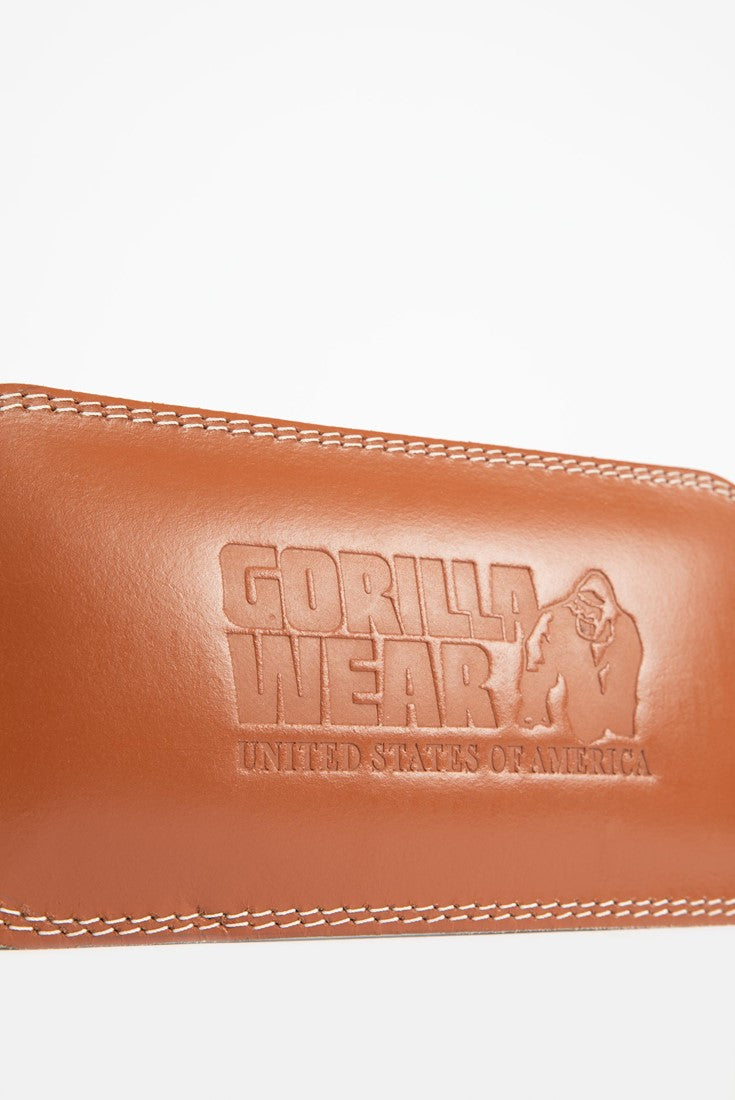 Gorilla Wear 6 Inch Padded Leather Lifting Belt - Marron