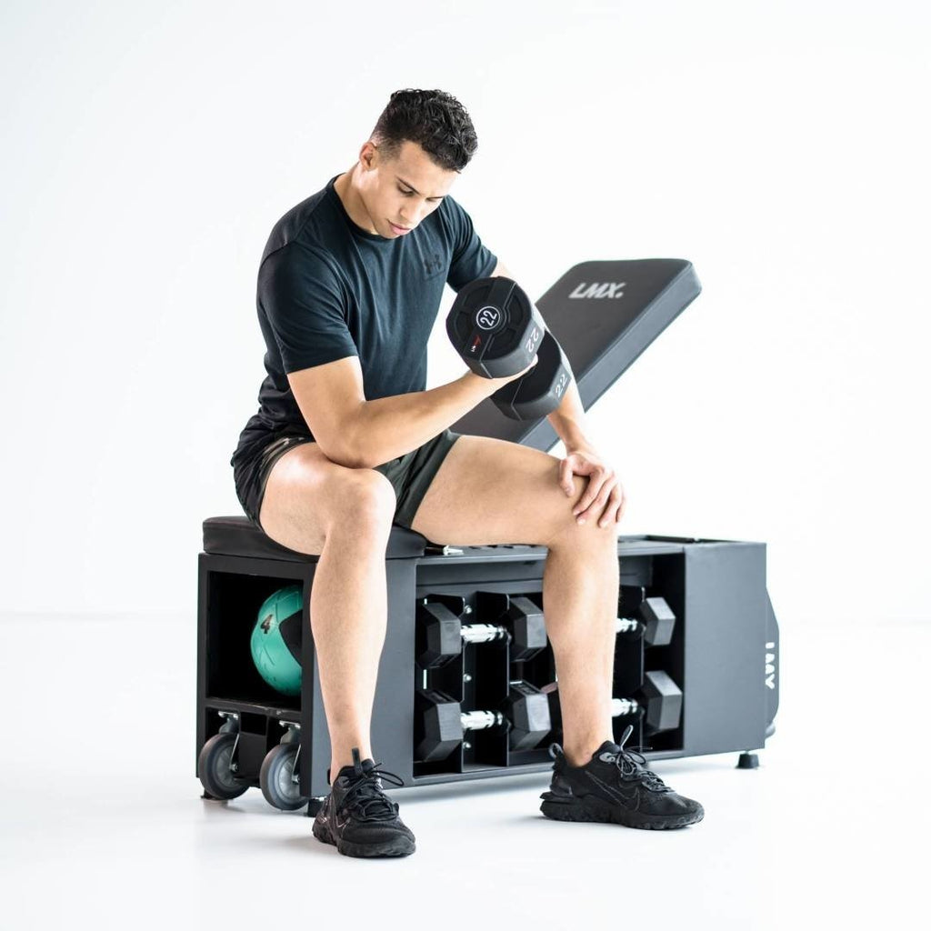 Lifemaxx Ronde PU Dumbbell Set - 2 x 12 kg - Detail