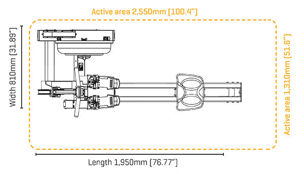 Fluid Rower Evolution E550 Entraîneur de Rameur - Argent