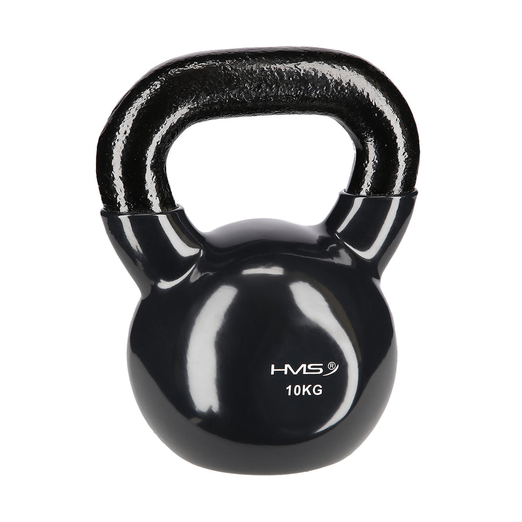 HMS Kettlebell - Caoutchouc/Vinyle - 10 kg - Noir
