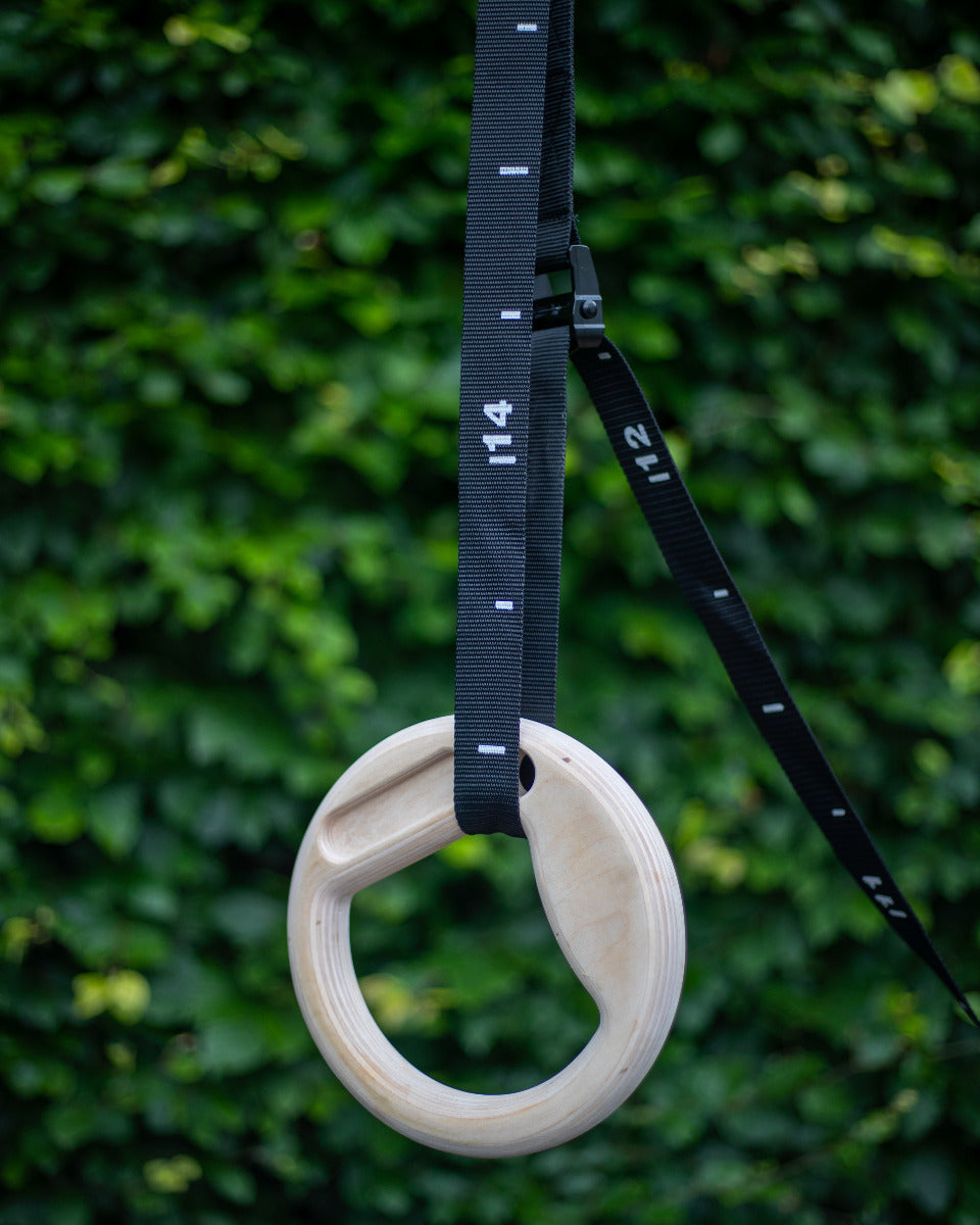 Muscle Power Suspension Trainer - Ensemble d'anneaux multigrip - Bois
