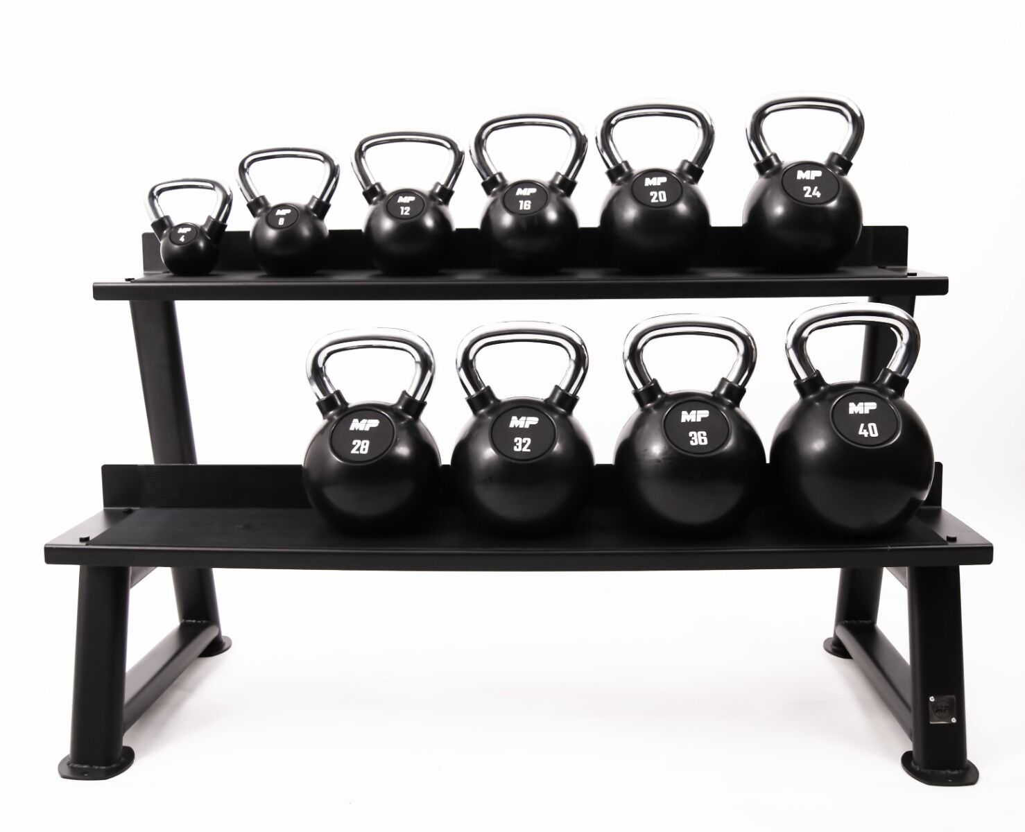 Muscle Power Rubberen Kettlebell - Zwart - 8 kg