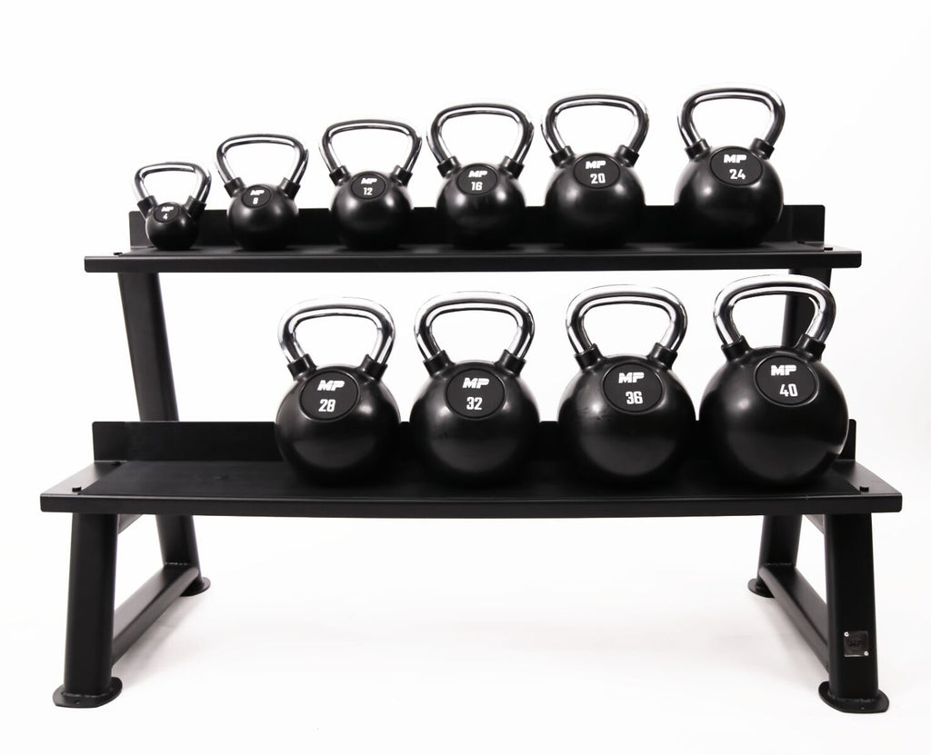 Muscle Power Rubberen Kettlebell - Zwart - 16 kg