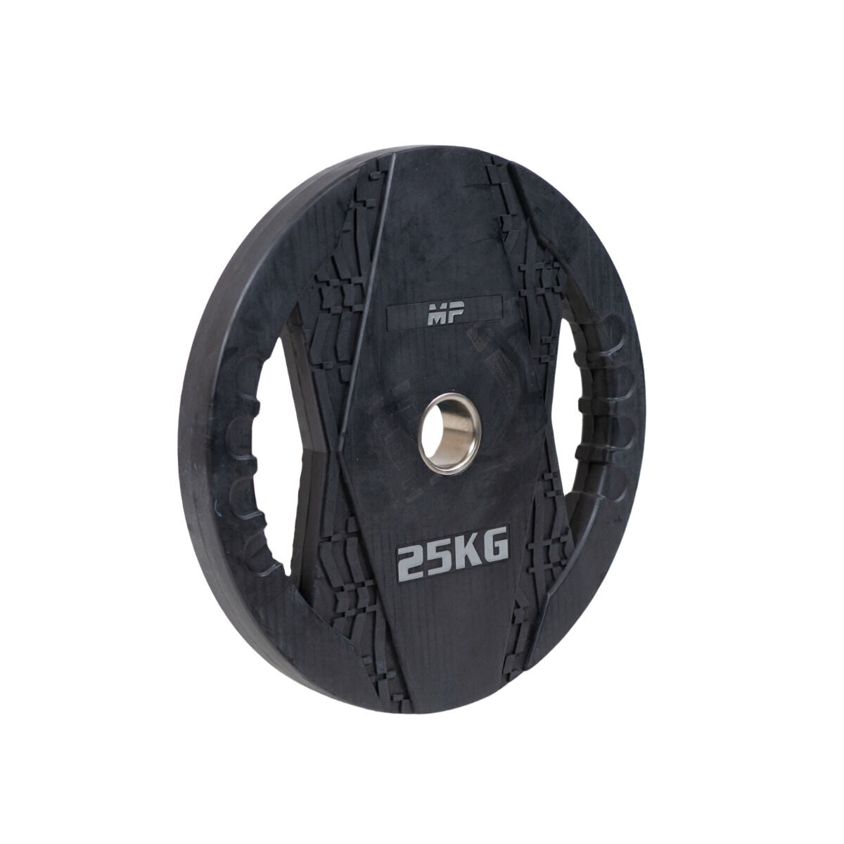 Muscle Power Plaque de Poids Olympique - avec Poignées - Caoutchouc - 25 kg