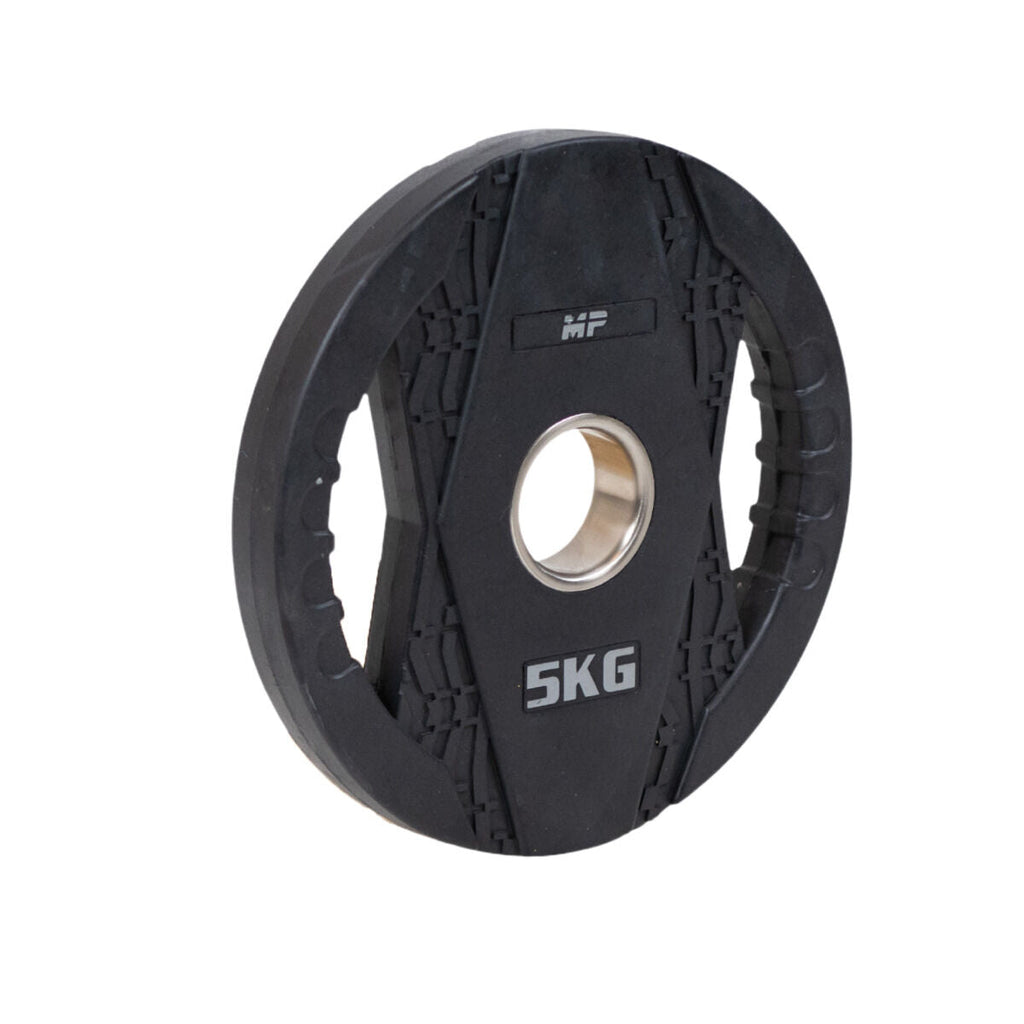 Muscle Power Olympische Halterschijf met Handgrepen - Rubber - 5 kg
