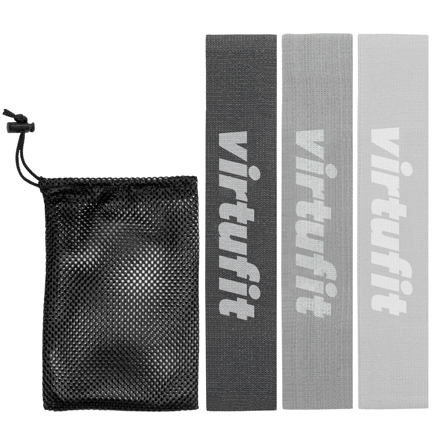 VirtuFit Mini Resistance bands set - Cotton - 3 Pieces - Incl. Storage bag - Tweedekans