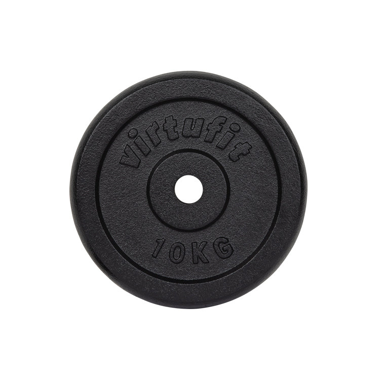 VirtuFit Gietijzeren Halterschijf - Halter gewicht - 30 mm - 10 kg - Zwart - Tweedekans