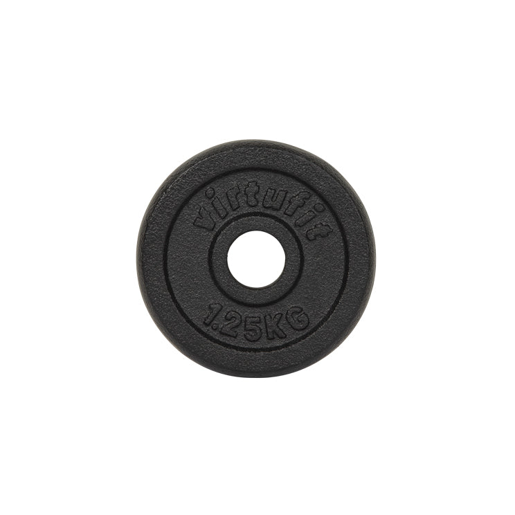 VirtuFit Gietijzeren Halterschijf - Halter gewicht - 30 mm - 1,25 kg - Zwart - Tweedekans