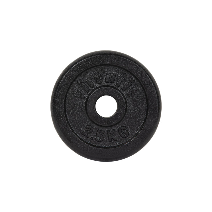 VirtuFit Haltère en fonte - Poids haltère - 29 mm - 2.5 kg - Noir