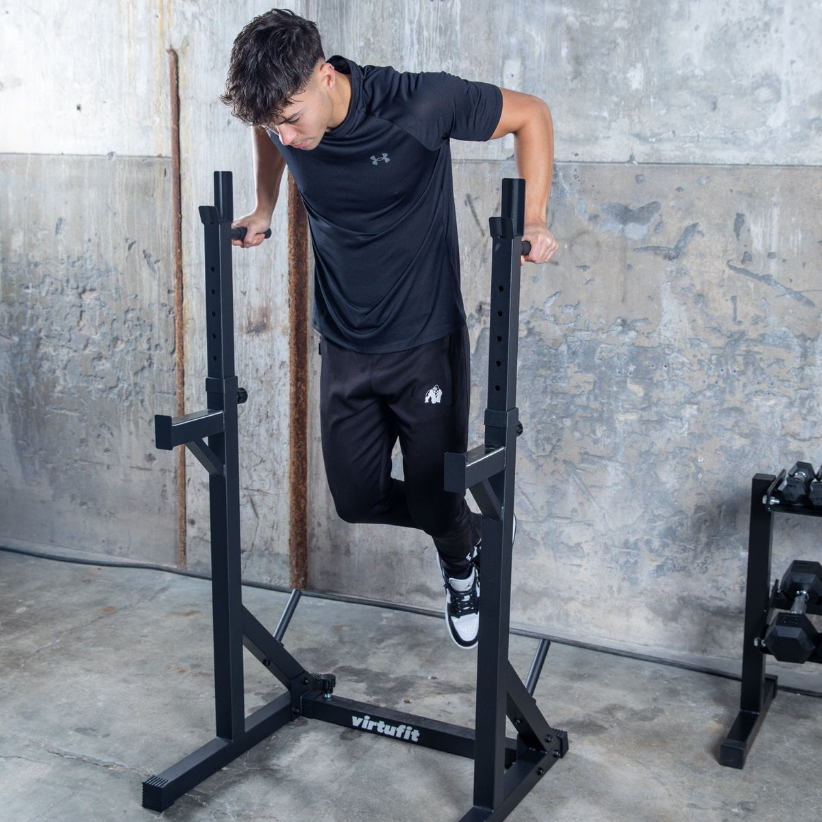 VirtuFit Verstelbaar Squatrek - Haltersteunen - met dipsteunen - Tweedekans