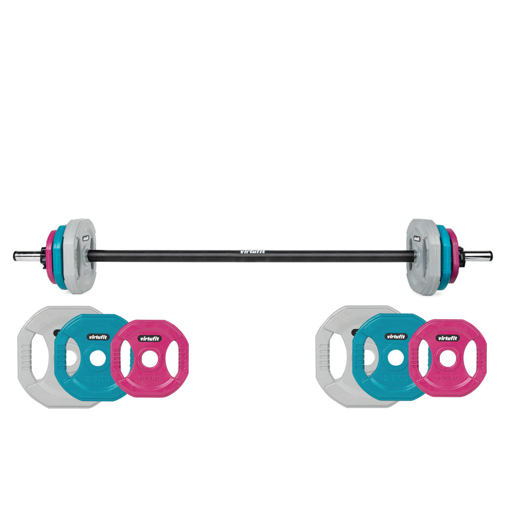 VirtuFit Aerobic Pump Set Pro Rubber - 20 kg - Gekleurd