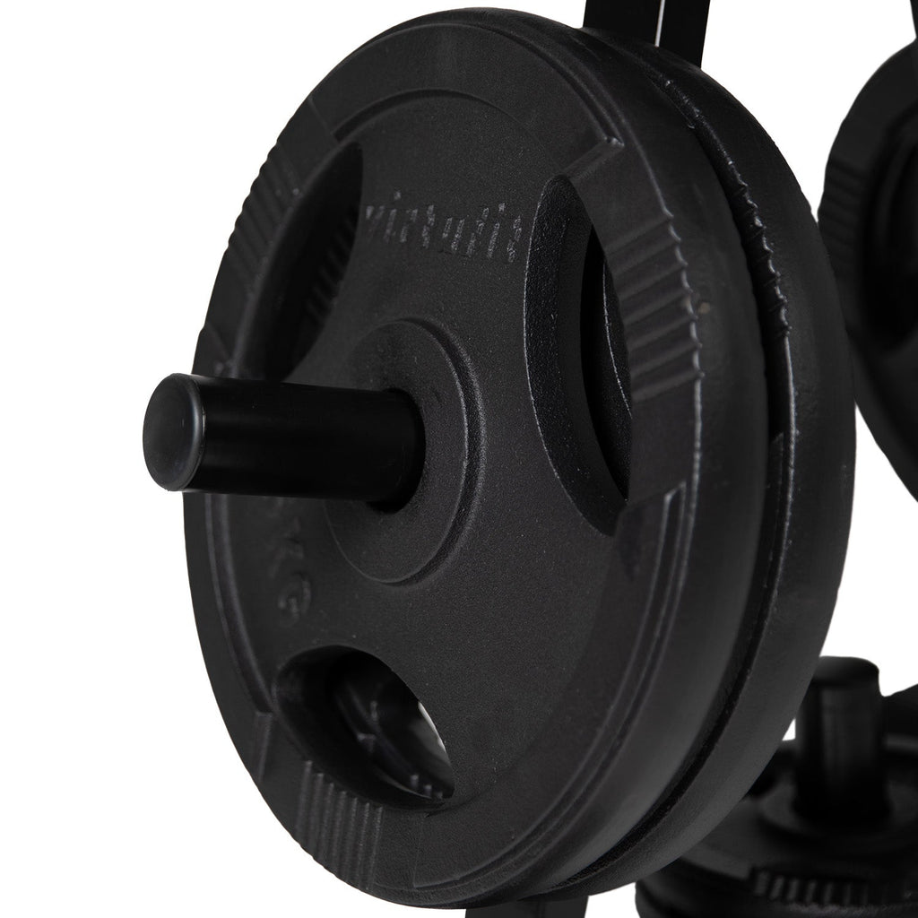 VirtuFit Support de stockage de plaques de poids + plaques de poids en fonte - 150 kg