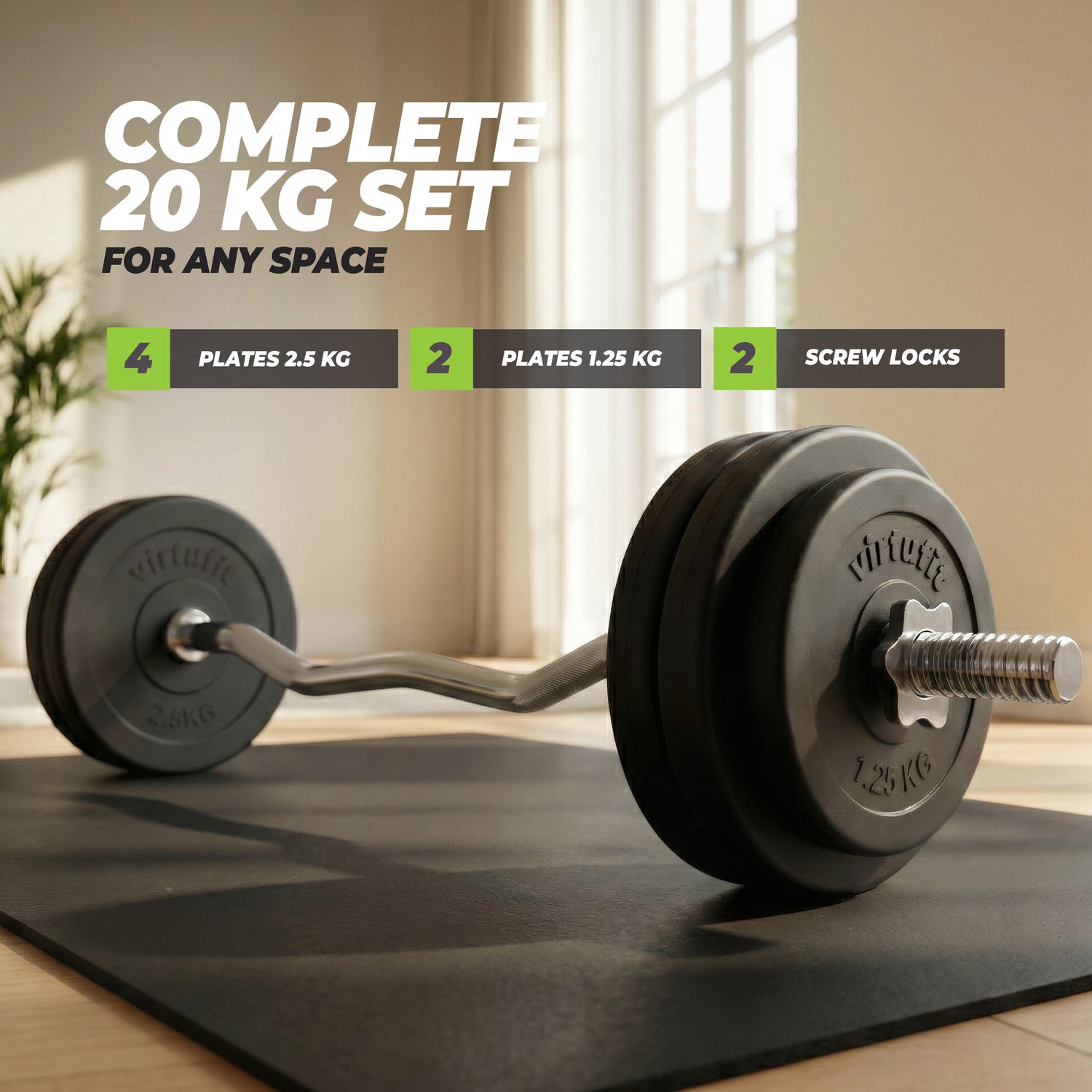 VirtuFit Vinyl EZ-Curl Set - Kit de support - 20 kg