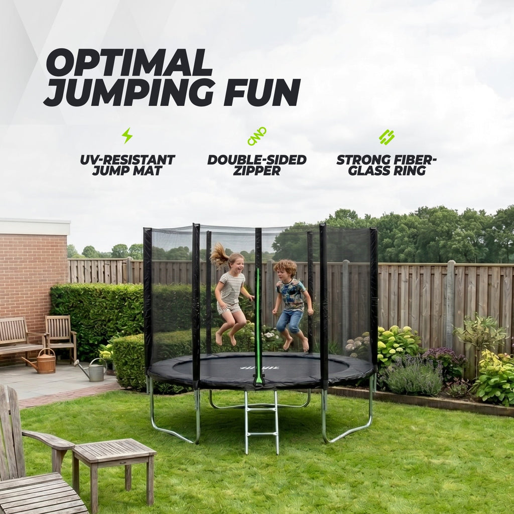 Trampoline VirtuFit Premium avec filet de sécurité - Noir - 251 cm