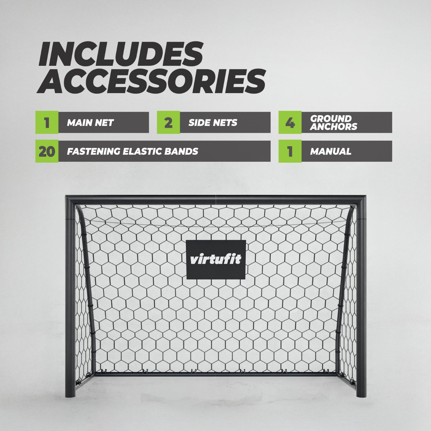 VirtuFit Voetbaldoel Premium - Heavy Duty Voetbal Goal - 120 x 80 x 60