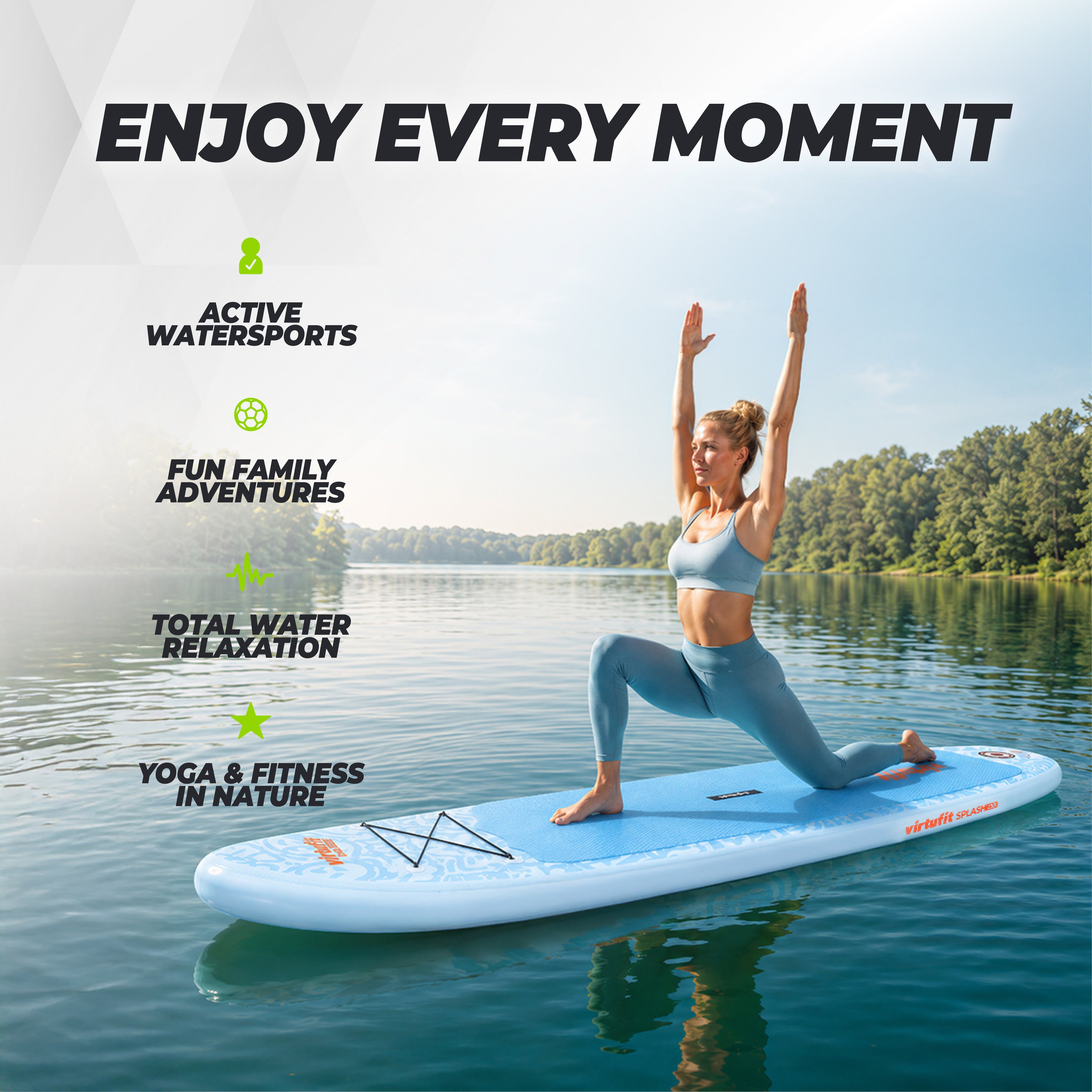 VirtuFit Supboard Splash 255 - Wave Blue - Met accessoires en draagtas - Tweedekans