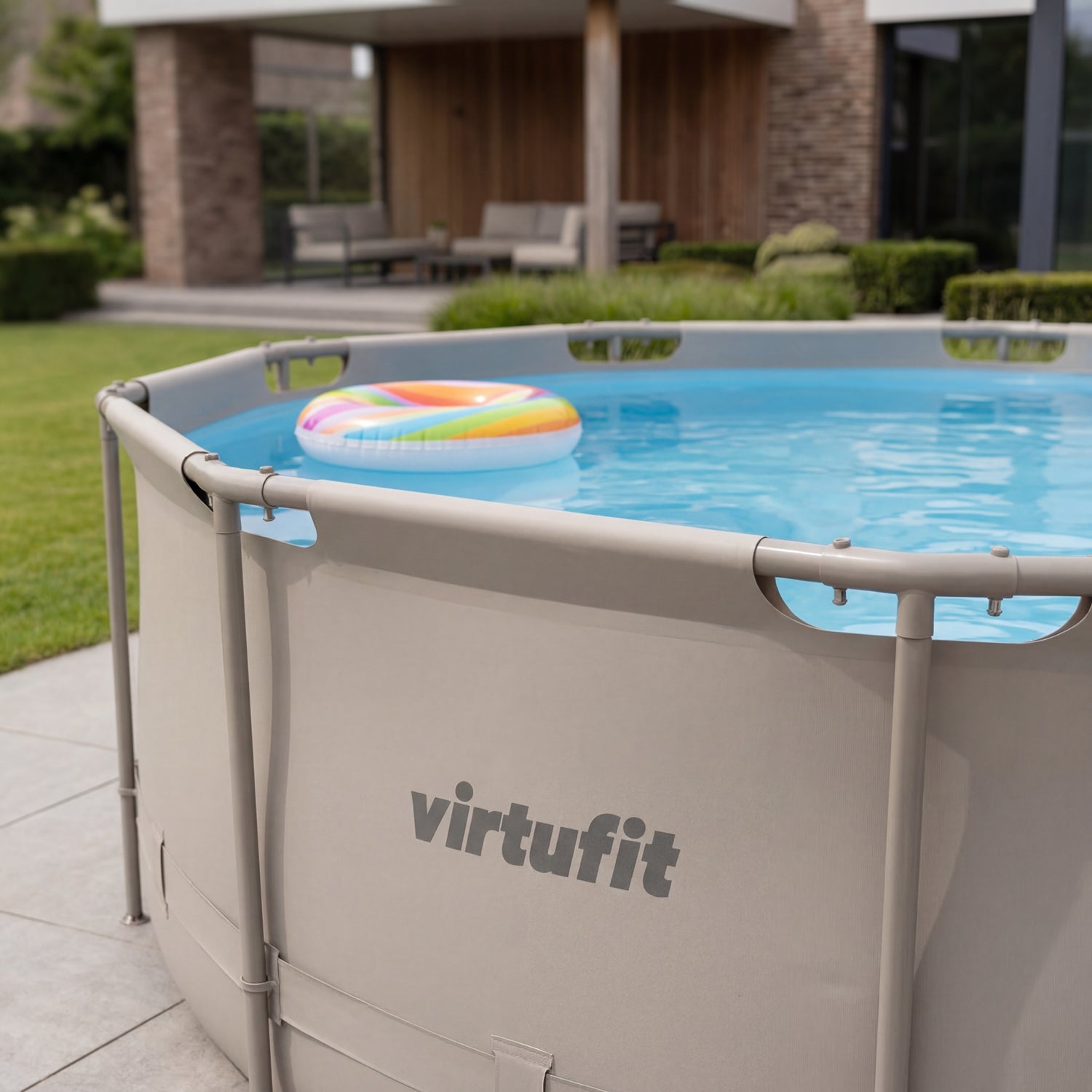VirtuFit Rond Zwembad - Ø366 x 100 cm - Beige - Tweedekans