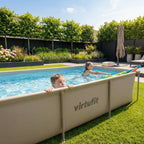 VirtuFit Rechthoekig Zwembad - 260 x 180 x 66 cm - Beige - Inclusief Filterpomp - Tweedekans