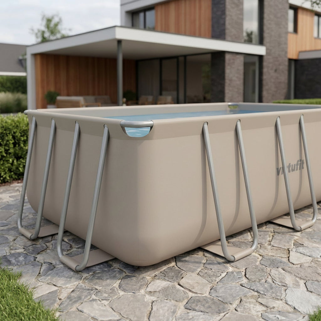 VirtuFit Rechthoekig Zwembad 400 x 200 x 122 cm - Beige - Tweedekans