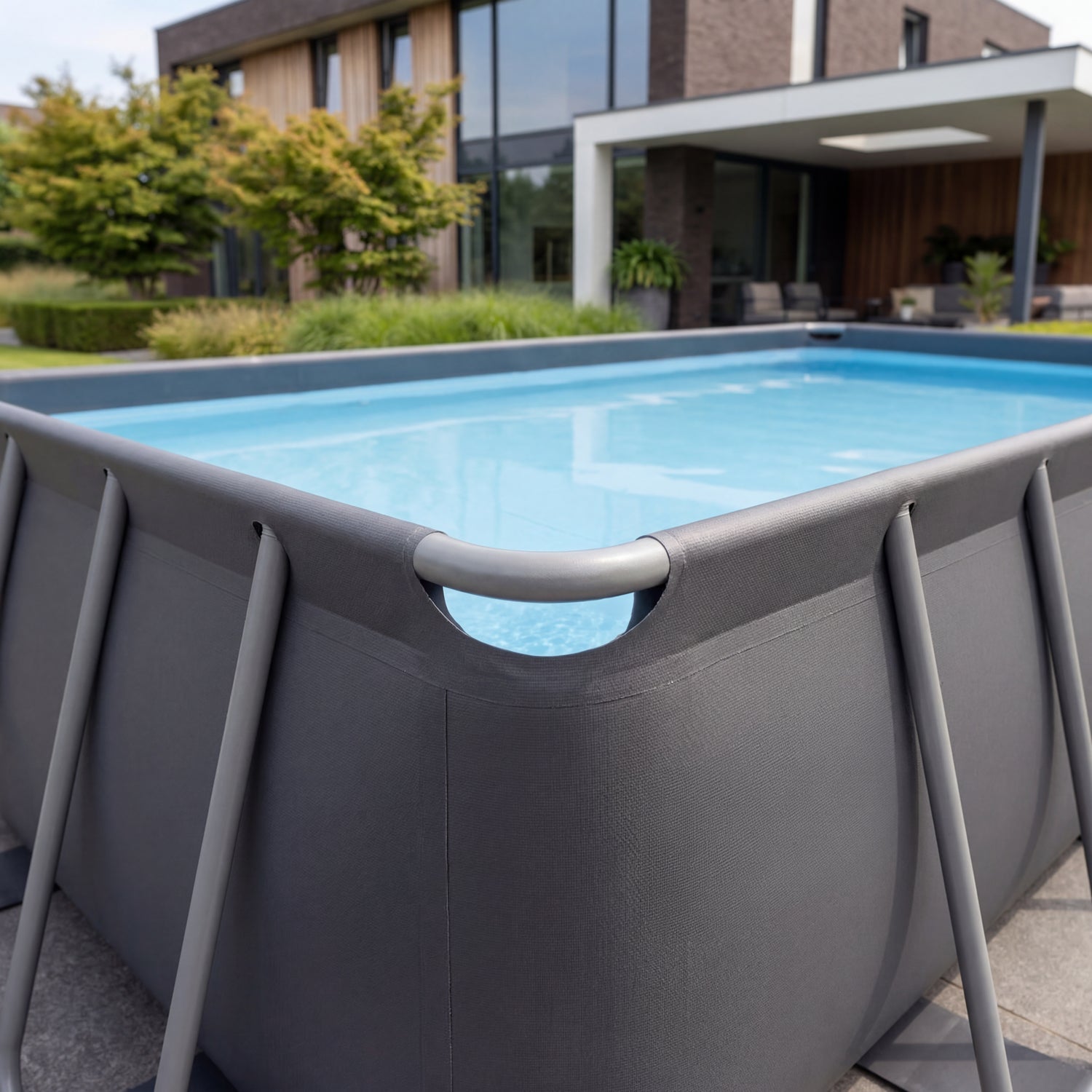 Piscine Rectangulaire VirtuFit 400 x 200 x 122 cm - Anthracite - Avec Pompe Filtrante - Tweedekans