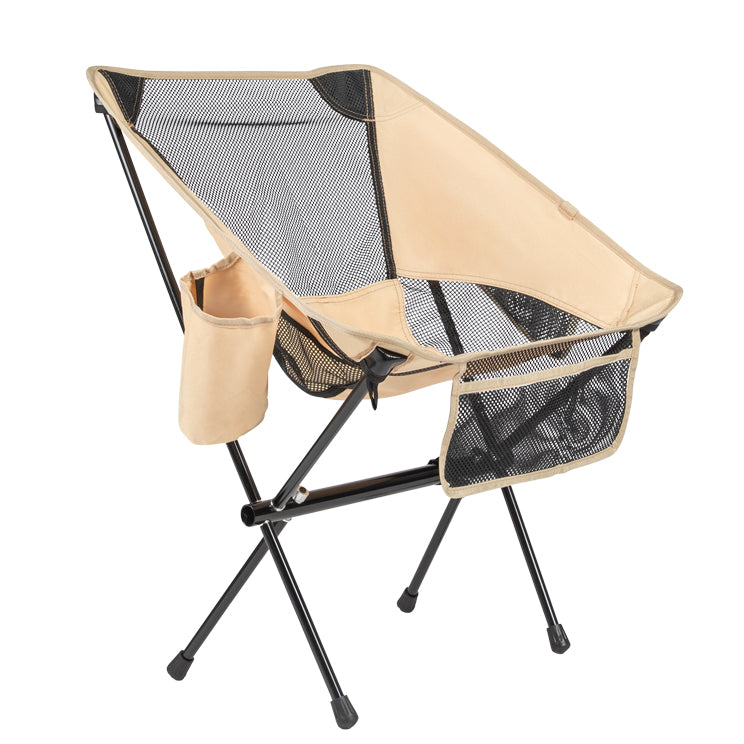 VirtuFit Camping Stoel Compact - Opvouwbaar - Beige - Set van 2 - In gebruik