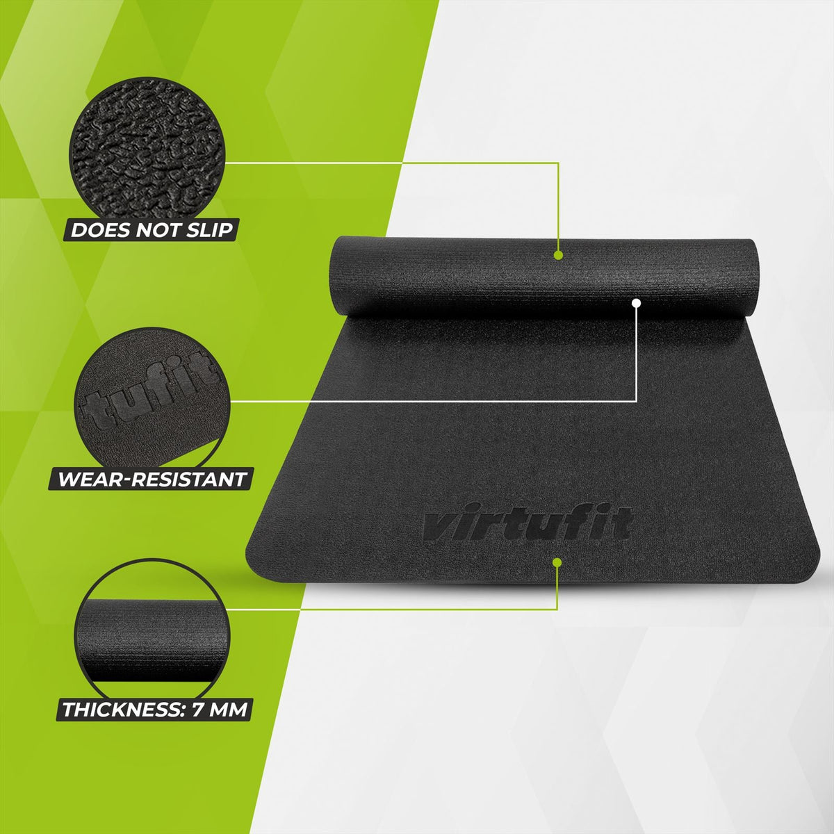 VirtuFit Premium Universele Vloermat - Beschermmat - 130 x 70 cm - Tweedekans