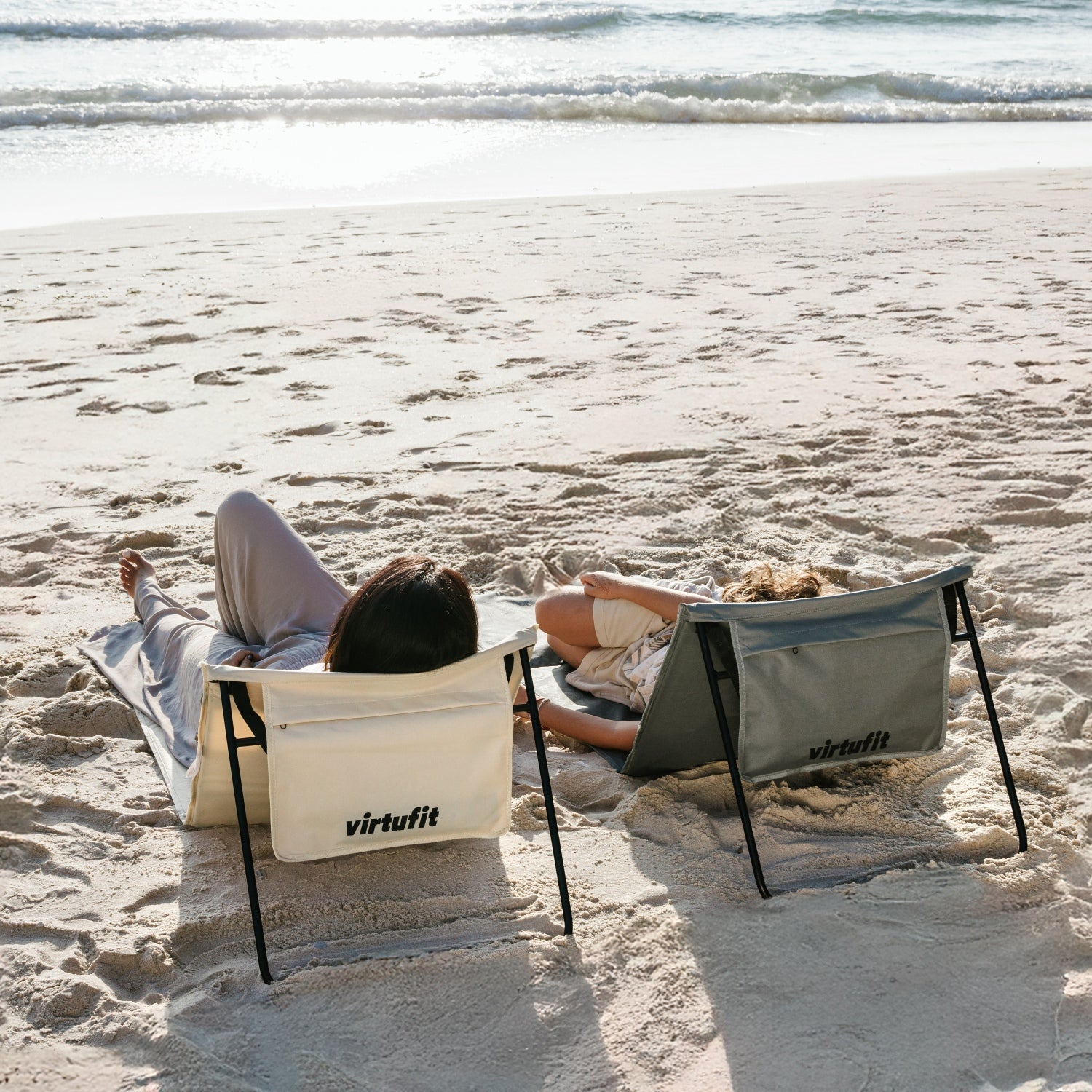 VirtuFit Strandmat - Zwart - Set van 2