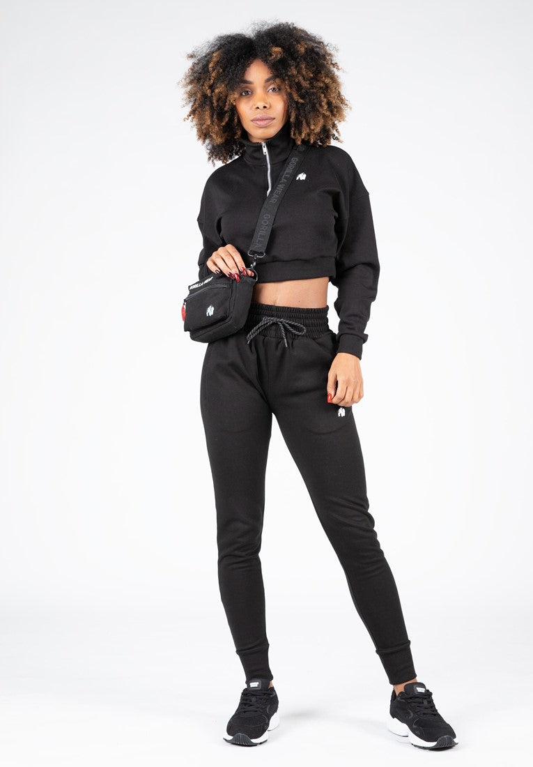 Gorilla Wear Ocala Cropped Half-Zip Sweatshirt - Noir