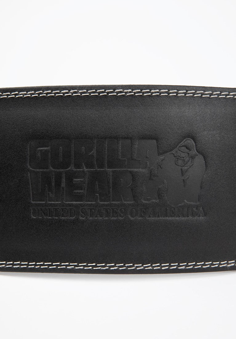 Gorilla Wear 6 Inch Padded Leather Lifting Belt - Noir/Noir
