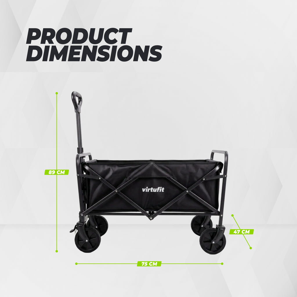 VirtuFit FW65 Chariot pliable - Capacité de charge de 100 kg - Incl. housse de protection - Noir