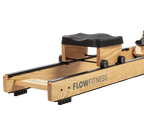 Flow Fitness Rameur Perform W9i Oak - Système unique de résistance à l'eau - 19 programmes d'entraînement