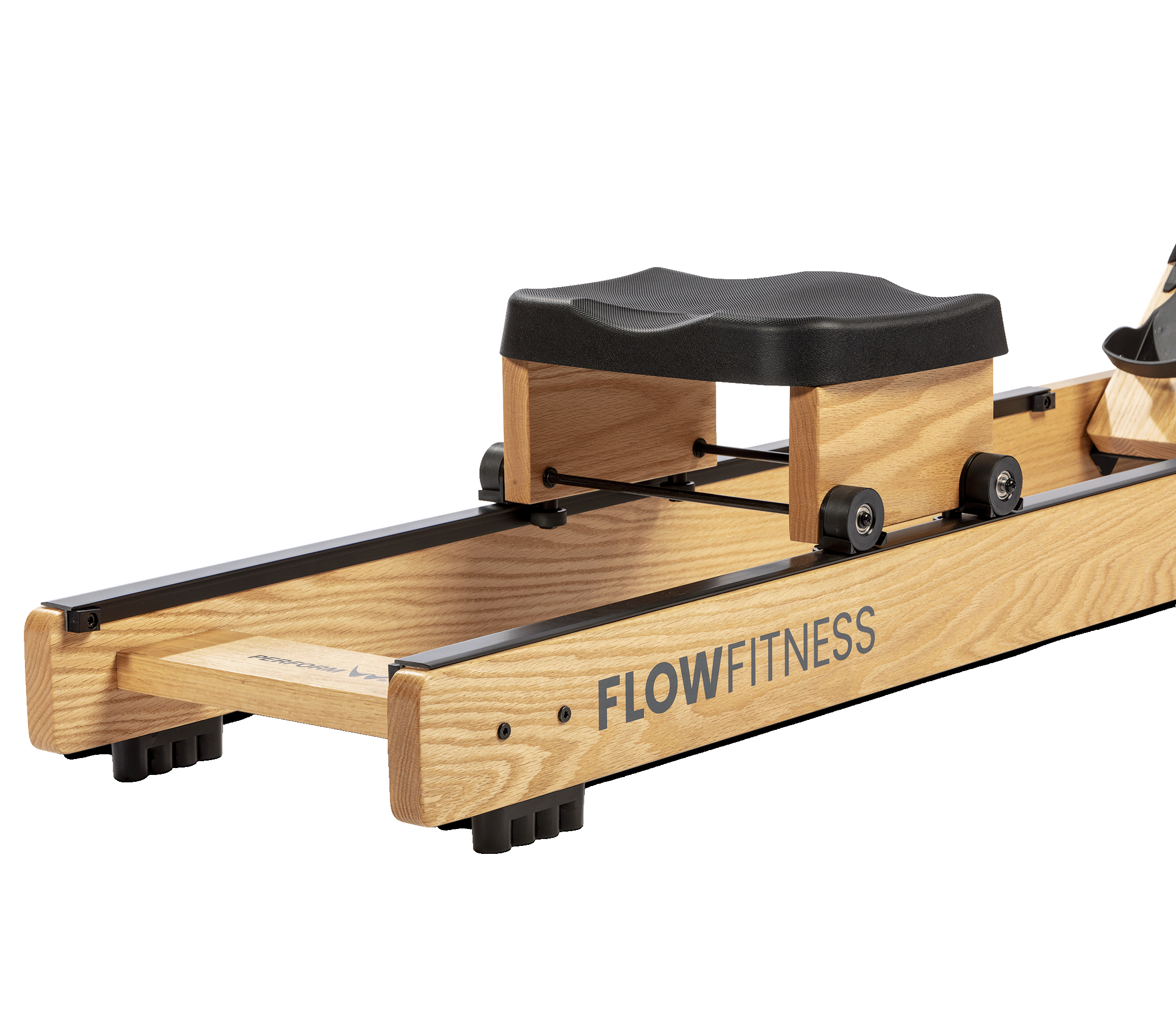 Flow Fitness Rameur Perform W9i Oak - Système unique de résistance à l'eau - 19 programmes d'entraînement