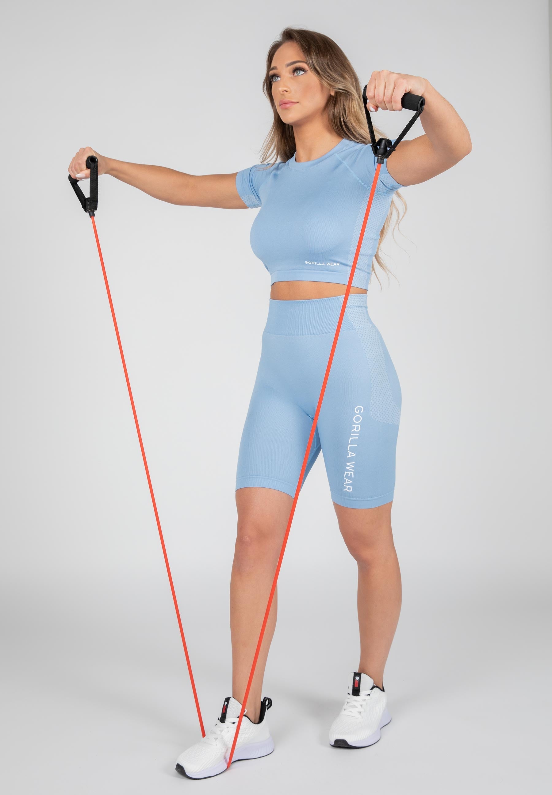 Gorilla Wear Selah Seamless Crop Top - Light Blue