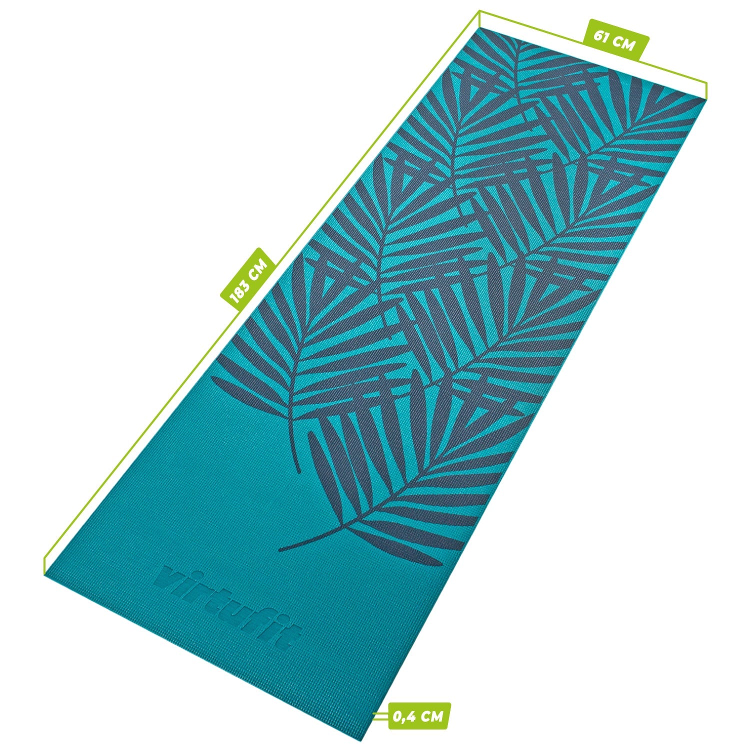 VirtuFit Premium Tapis de Yoga - 183 x 61 x 0.4 cm - Vert Océan Forêt