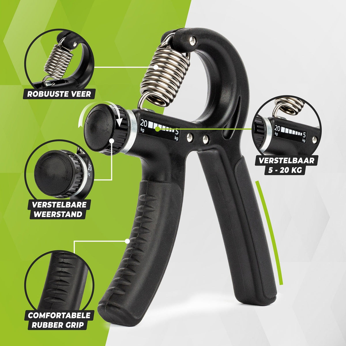 VirtuFit Hand Squeezer - Knee Palter réglable - 5 à 20 kg - Tweedekans
