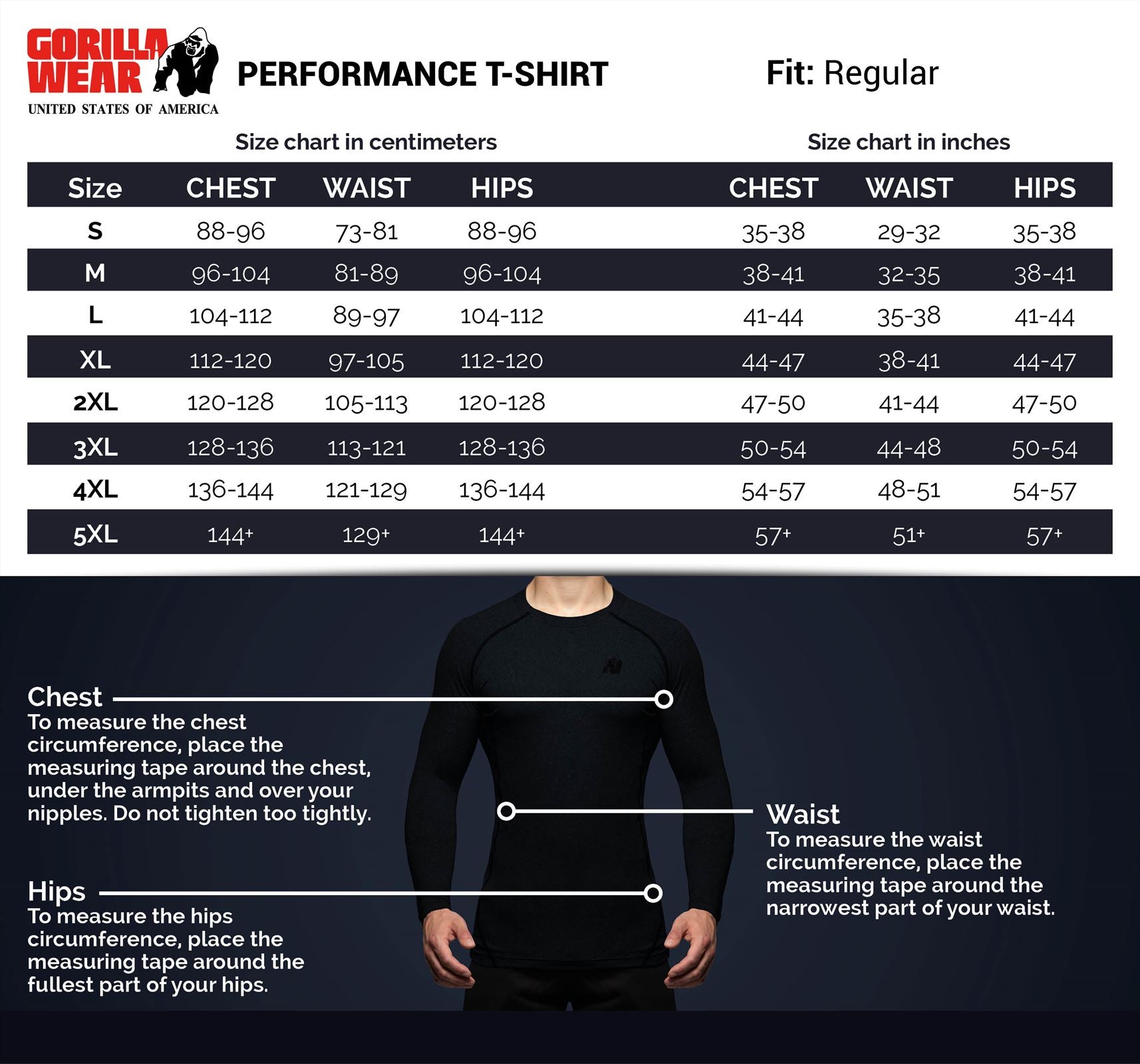 Gorilla Wear Performance T-shirt - Noir/Rouge