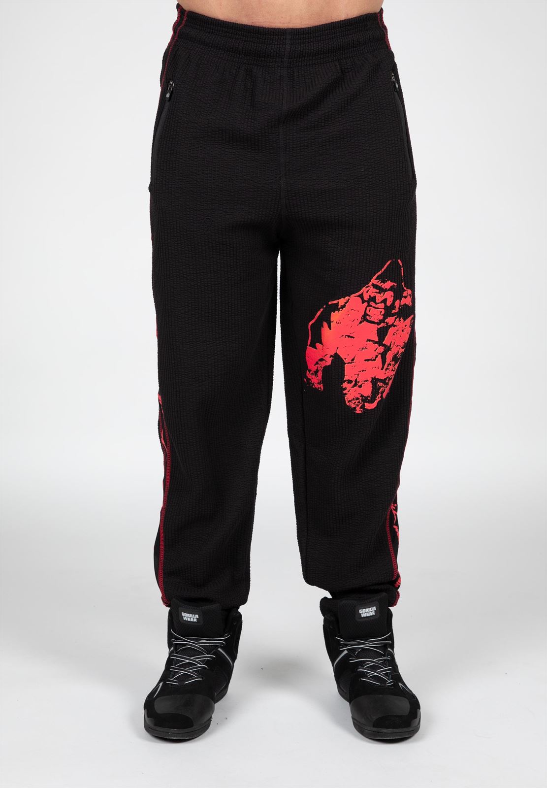 Gorilla Wear Buffalo Old School Workout Pants - Noir/Rouge