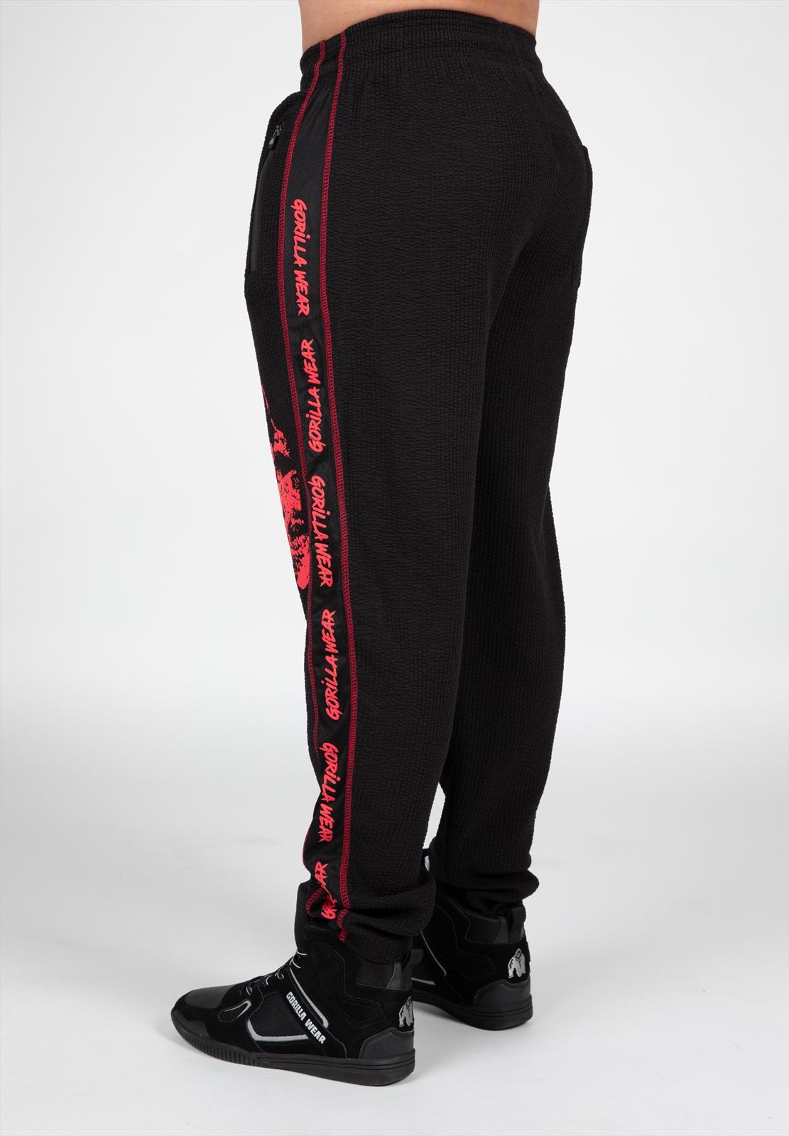 Gorilla Wear Buffalo Old School Workout Pants - Noir/Rouge
