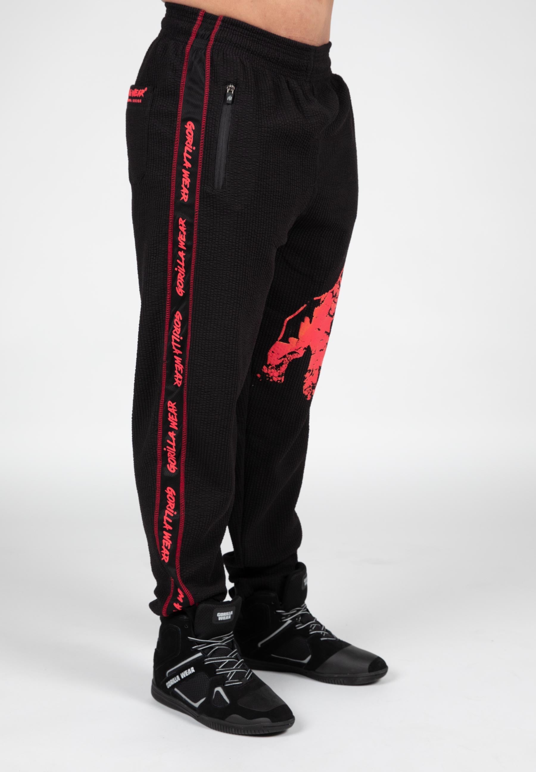 Gorilla Wear Buffalo Old School Workout Pants - Noir/Rouge