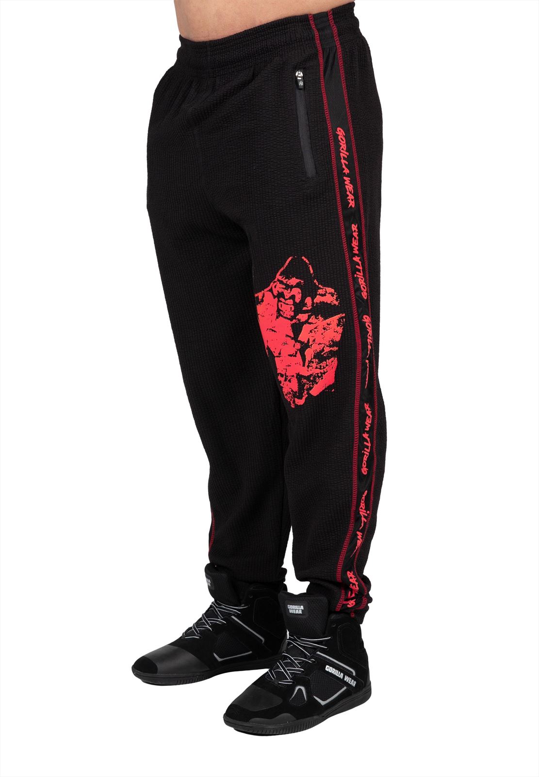 Gorilla Wear Buffalo Old School Workout Pants - Noir/Rouge