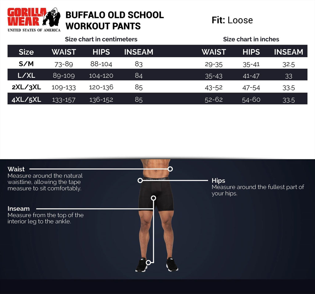 Gorilla Wear Buffalo Old School Workout Pants - Noir/Rouge