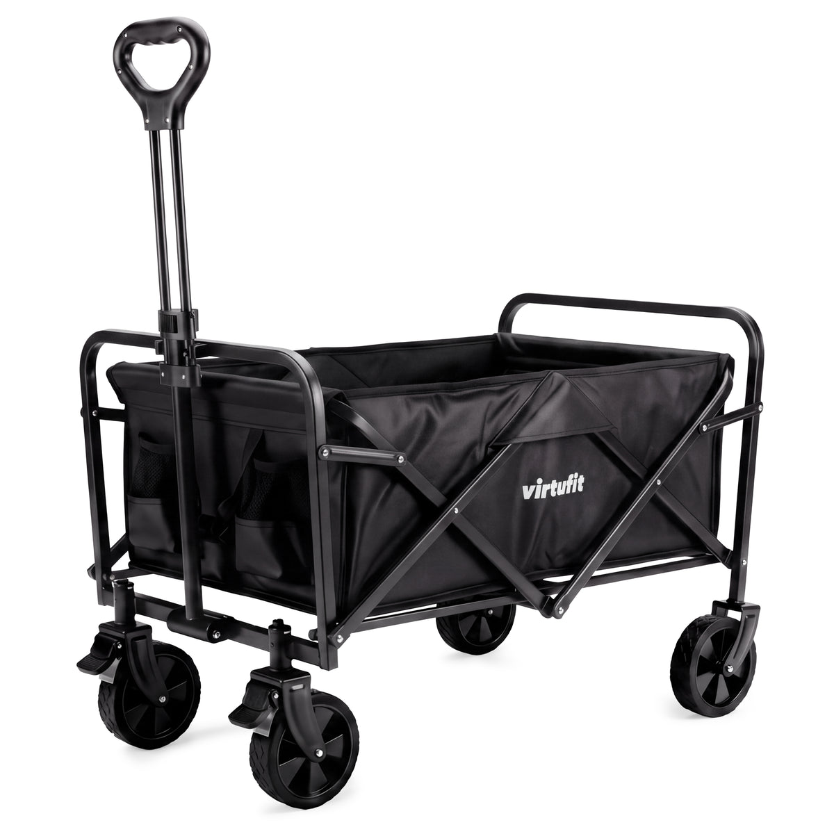 VirtuFit FW65 Opvouwbare Bolderkar - 100 kg Draagvermogen - Incl. Afdekhoes - Zwart