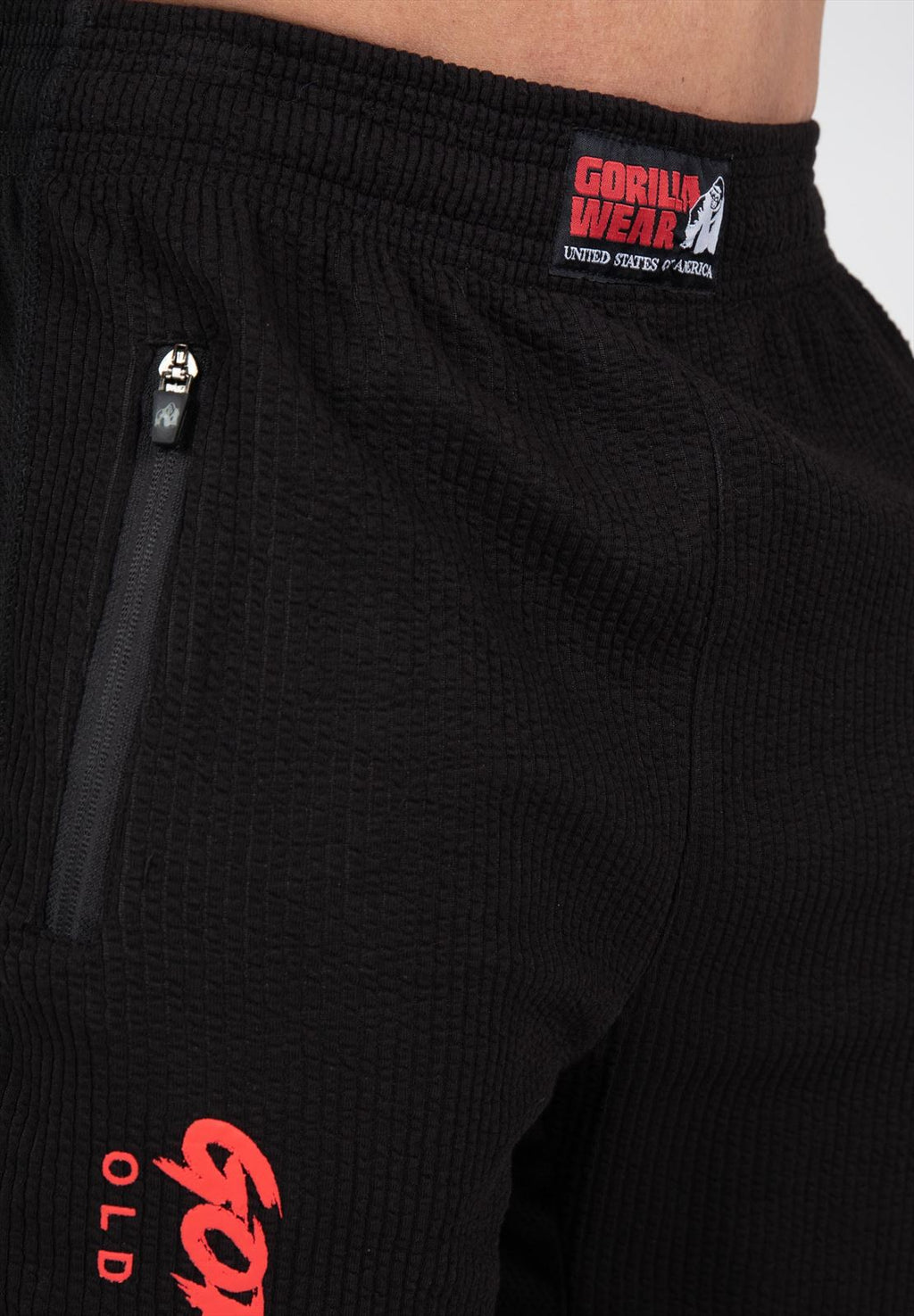 Gorilla Wear Augustine Old School Shorts - Noir/Rouge