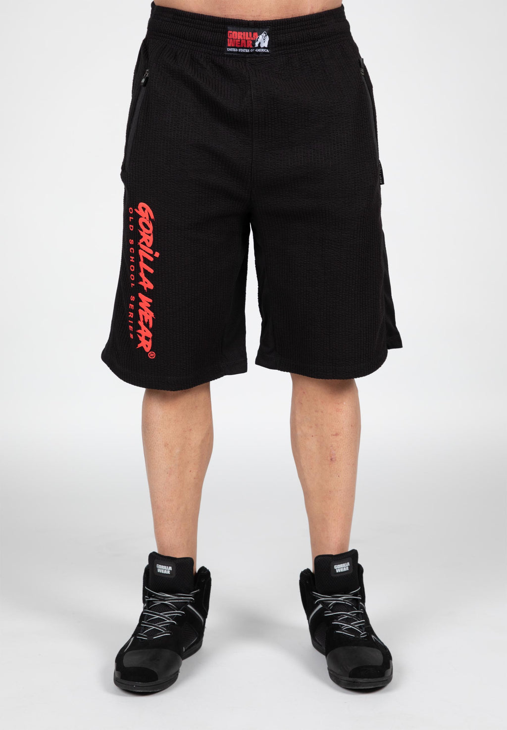 Gorilla Wear Augustine Old School Shorts - Noir/Rouge