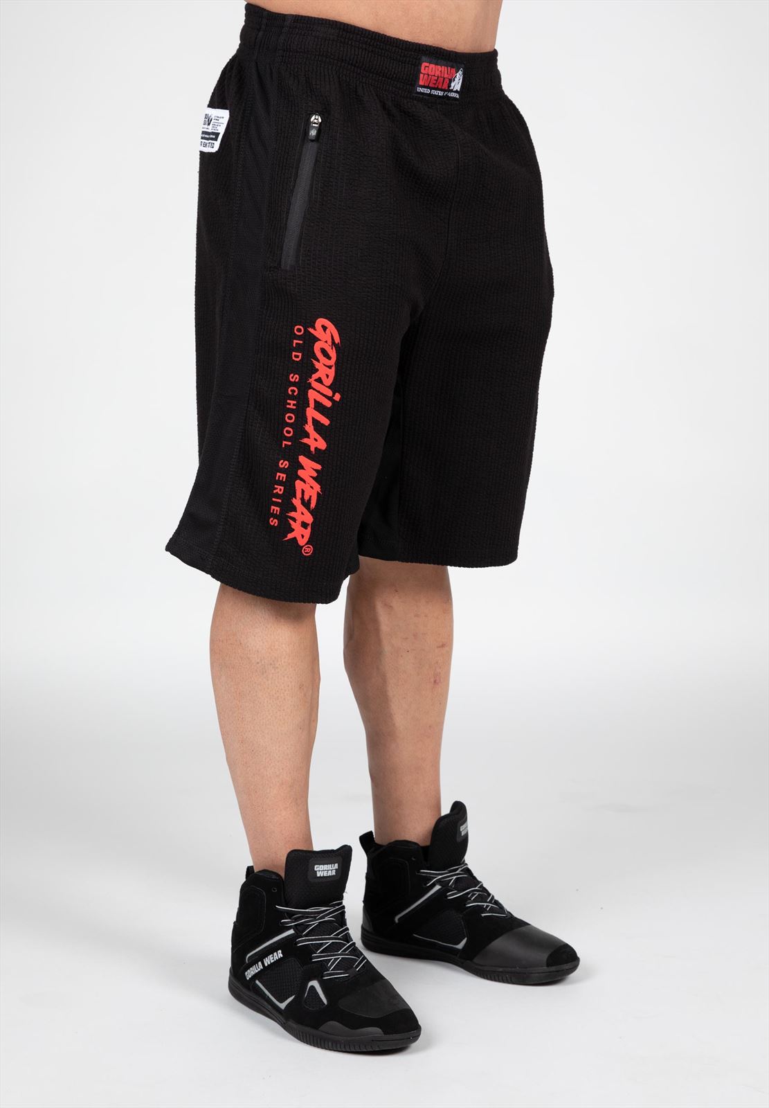 Gorilla Wear Augustine Old School Shorts - Noir/Rouge
