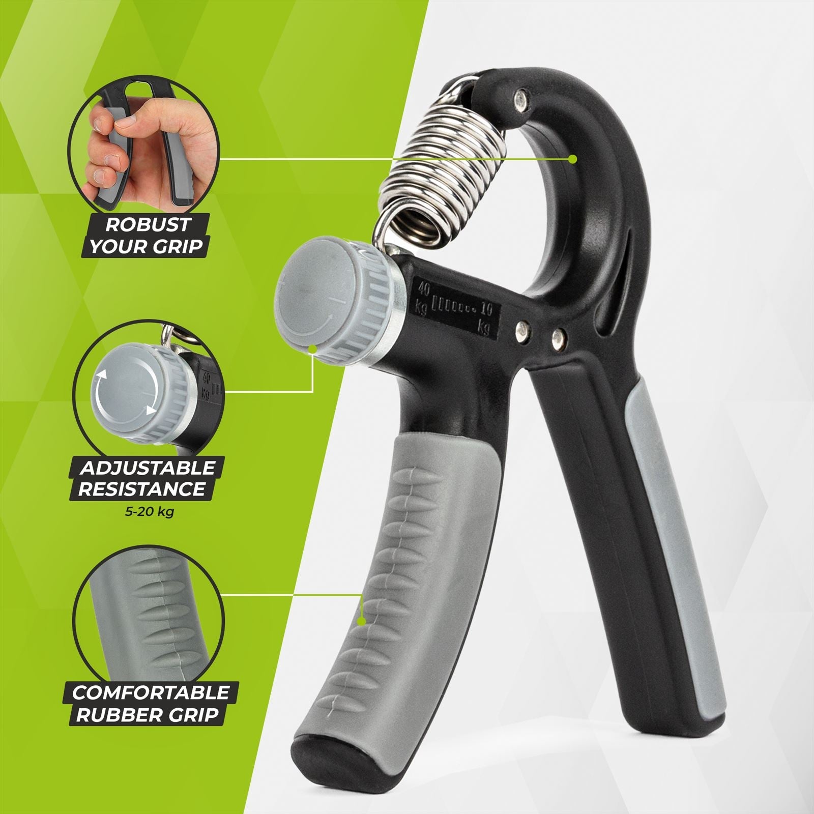 VirtuFit Hand Squeezer réglable - Palpeur de genoux - 10 à 40 kg